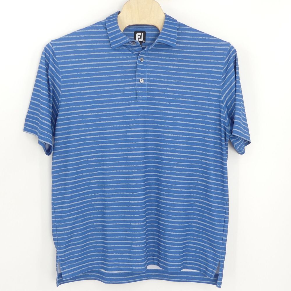 FootJoy‎ Polo Shirt Blue Stripe No Embroidery Men's XL